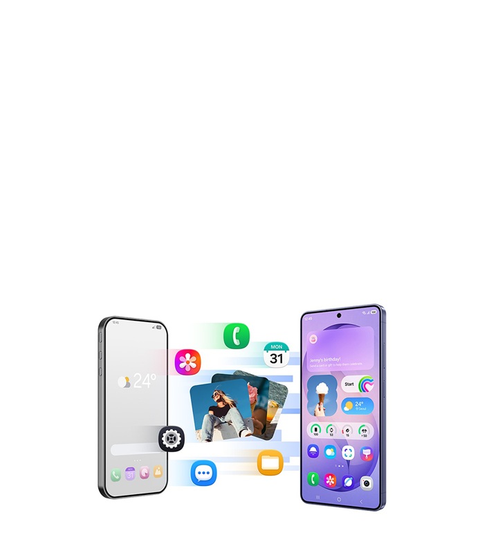 他社製スマホからGalaxy（ギャラクシー）スマホへ乗り換えする様子のメインビジュアル。
