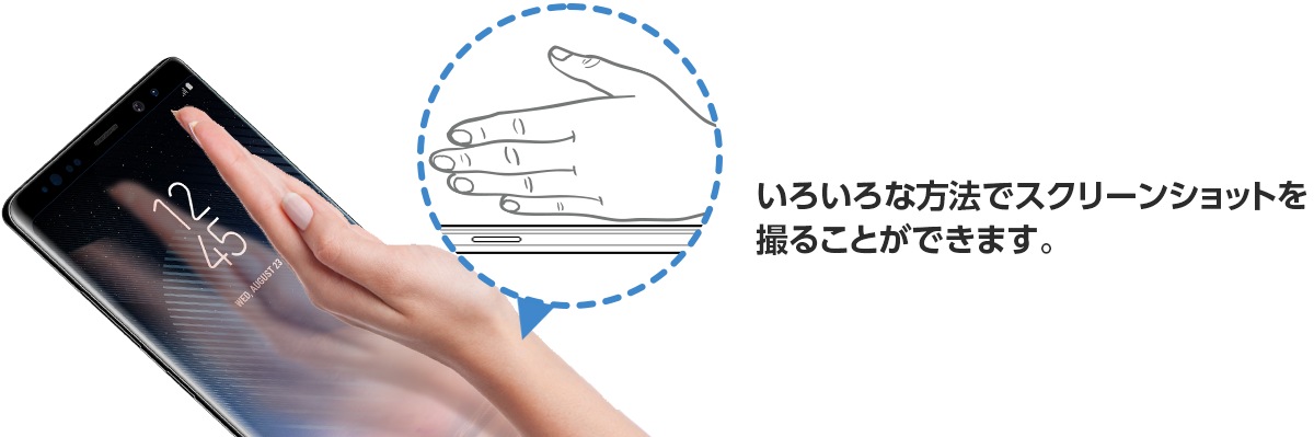 Galaxyでは、いろいろな方法でスクリーンショットを撮ることができます。