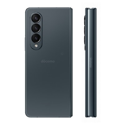 折りたたんだ状態の側面、背面グレイグリーン Galaxy Z Fold4