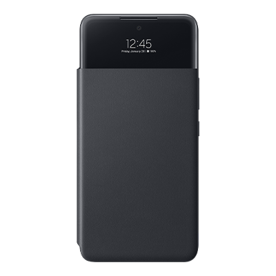 ブラックのGalaxy A53 Smart S View Wallet Coverの製品正面