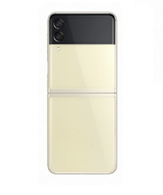 背面　開いた状態　クリーム　Galaxy Z Flip3 5G
