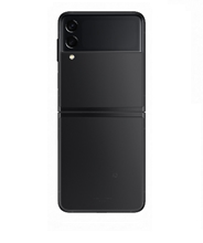 背面　開いた状態　ファントムブラック　Galaxy Z Flip3 5G