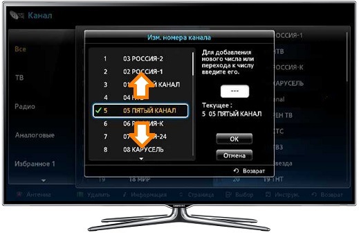Как настроить порядок каналов на телевизоре Samsung