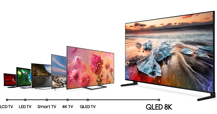 Диапазон телевизоров с технологиями LCD TV, LED TV, Smart TV, 4K TV, QLED TV, и QLED 8K TV показывает эволюцию разработок телевизионного бренда.