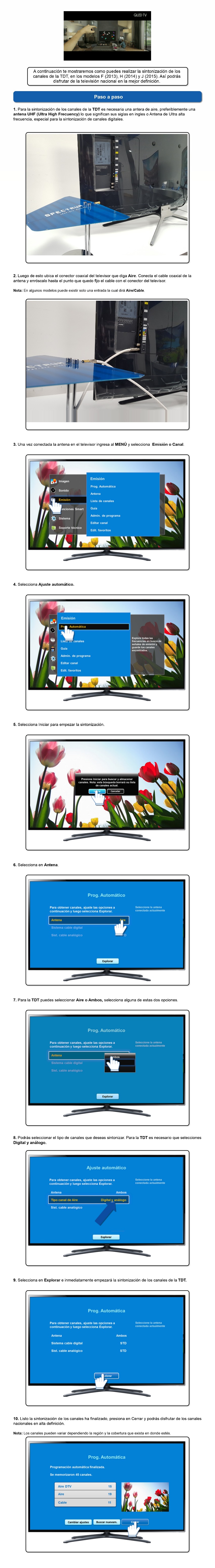 Samsung TV - ¿Cómo sintonizar los canales de la TDT en modelos serie K?