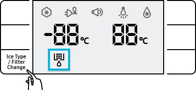 indicator displays replace the water purifier filter 