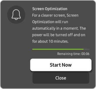 oled 12 hours elapsed message