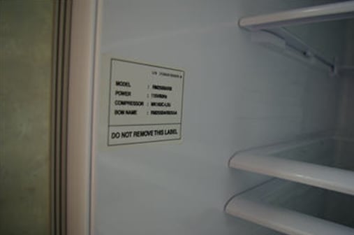 How to find the model and serial number of the refrigerator?