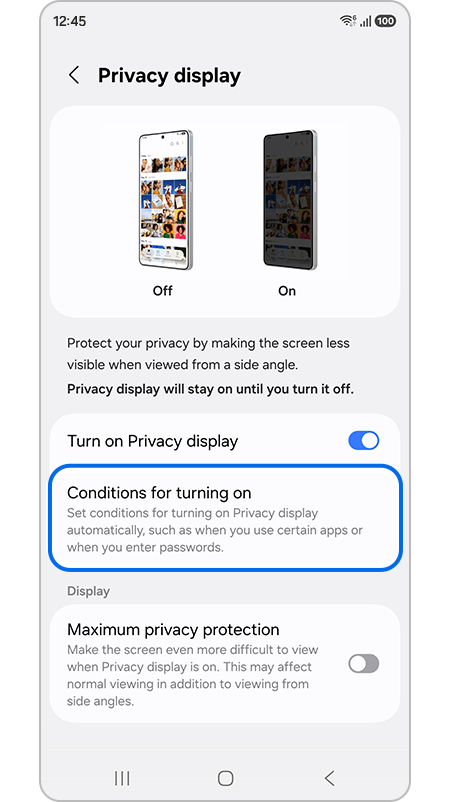 Conditions for turning on menu highlighted