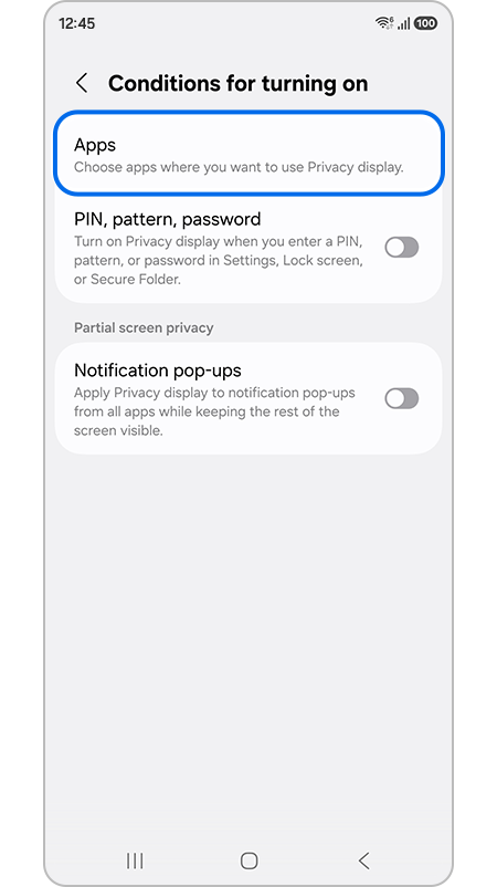 Apps menu highlighted