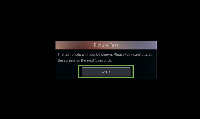 Select OK to start Picture Test.