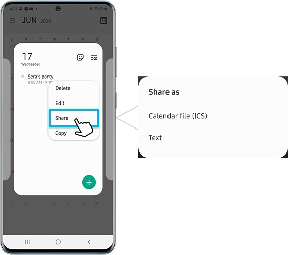 How can I use the Calendar app on my Samsung smartphone? Samsung LEVANT
