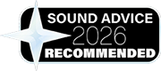 شعار Recommended (الموصى به) لعام 2026 من Sound Advice، والذي يشير إلى حصول تلفزيون Samsung Micro RGB R95H على تصنيف منتج موصى به (Recommended) لعام 2026 من Sound Advice.