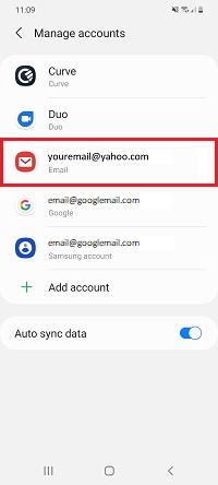 I cant access my Yahoo email account through the Samsung Email app