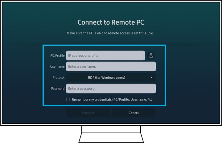 Remote PC သို့ချိတ်ဆက်ခြင်း