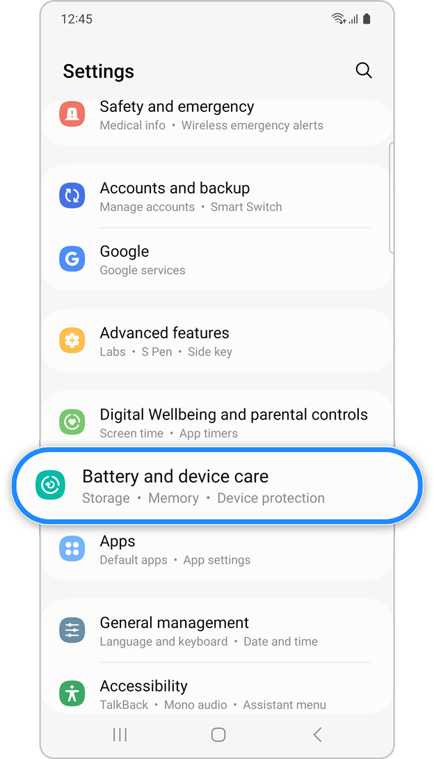 Battery protection feature in Samsung S23 Series
