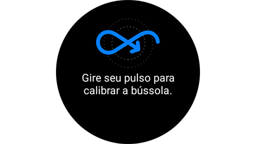 aplicativo de bússola smartwatch ui ux gui relógio de pulso