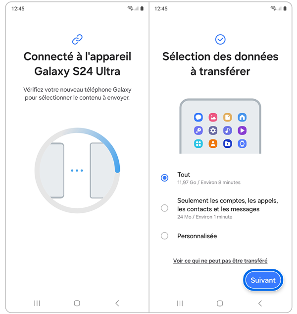 comment transférer des données entre deux téléphones samsung