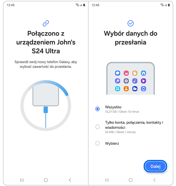 Jak korzystać z aplikacji Smart Switch do przesyłania danych między