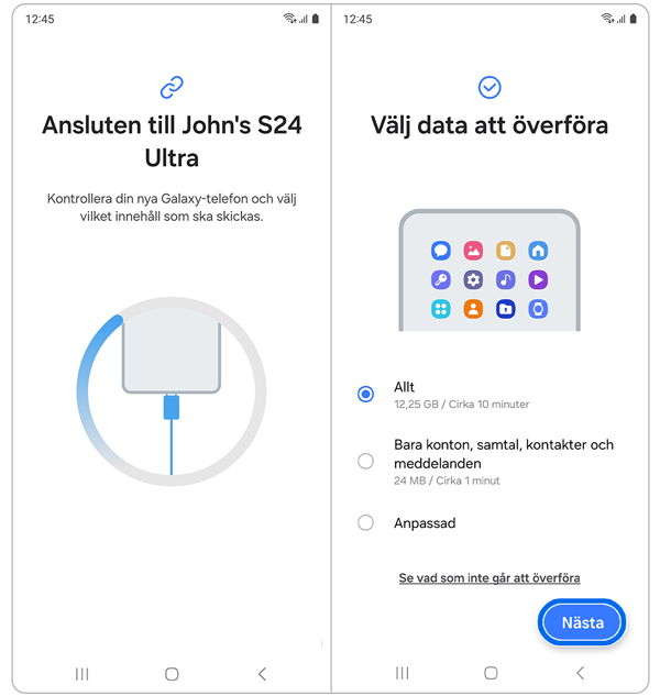 Så här använder du Smart Switch-appen för att överföra data mellan ...