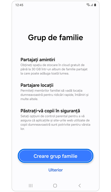 Informații despre ce poți face cu un grup de familie