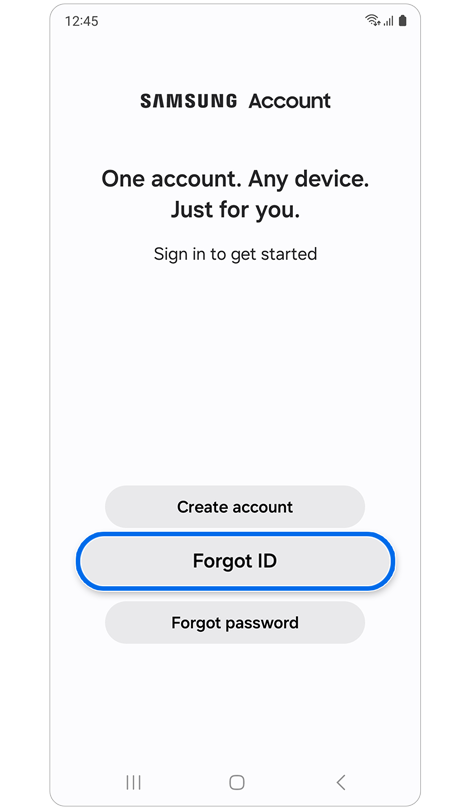 samsung account id email password