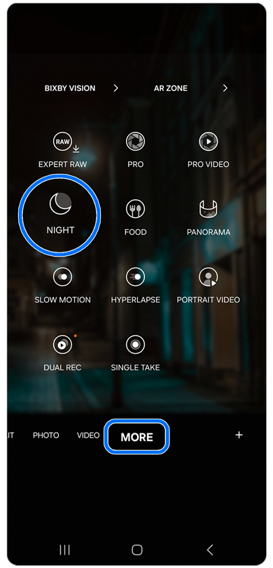 Camera mode carousel