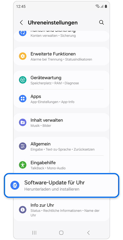 Aktualisieren der Software und von Apps auf deiner Samsung Galaxy Watch Samsung Österreich