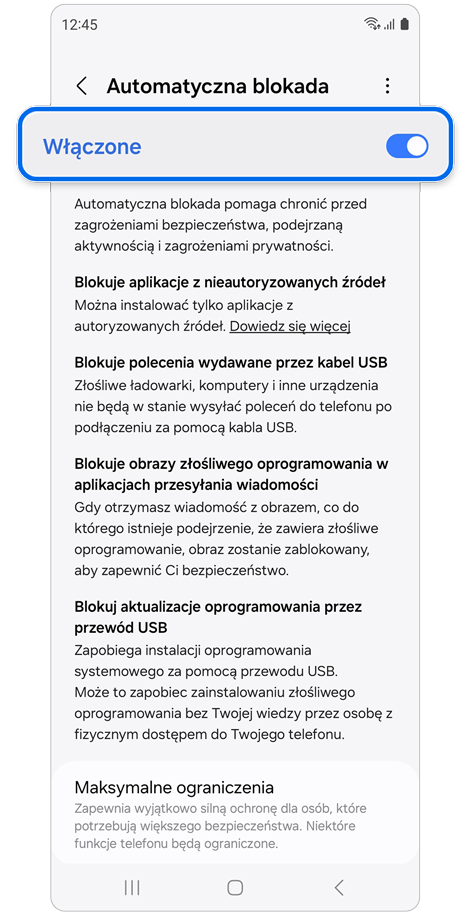Zabezpiecz swoje urządzenie Galaxy za pomocą funkcji automatycznej