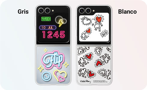 Galaxy Z Flip6 Funda Flipsuit en Gris y Blanco