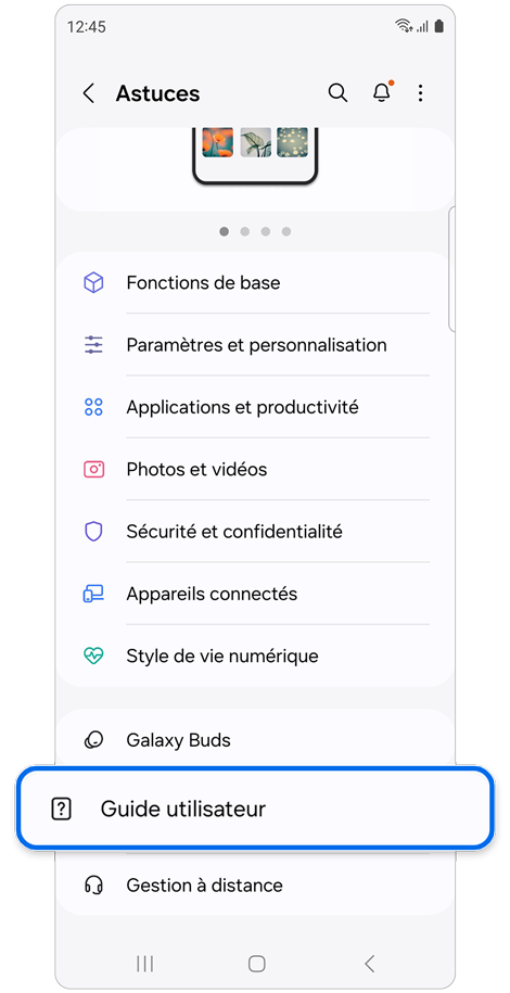 Comment accéder au guide de l’utilisateur numérique sur votre Samsung ...