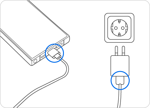 Revisa si hay daños en el adaptador o en el cable de carga