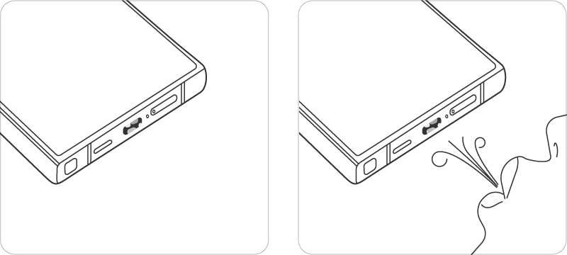 Remove debris from charging port