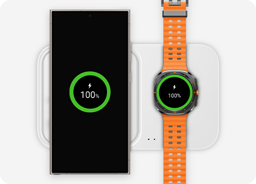 Smartphone and Smartwatch charging on wireless charger