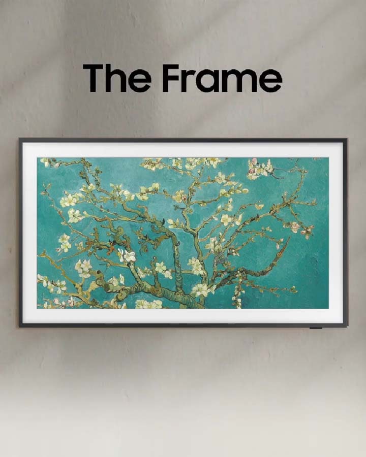 The Frame muestra la Mona Lisa en su pantalla.