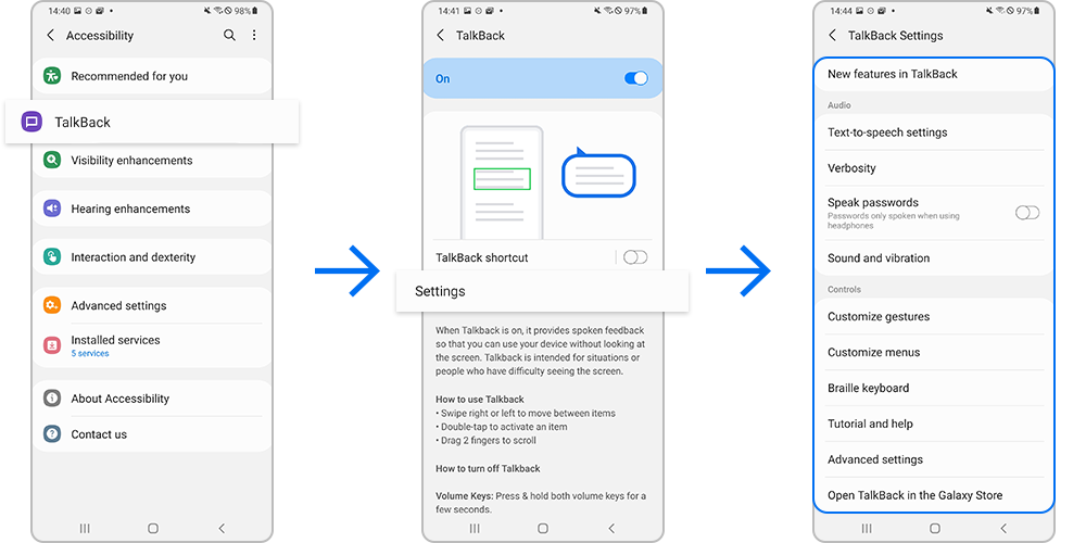 How to use the TalkBack feature | Samsung Caribbean