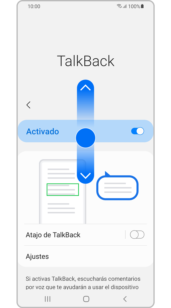 Cómo utilizar la función TalkBack o Asistente de voz | Samsung CO