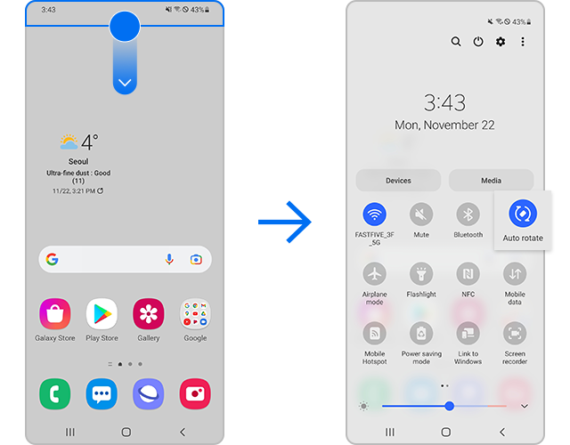 How to turn your Galaxy phone's screen auto rotation on and off