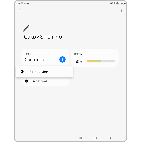 How to find the S Pen Pro connected to your Galaxy Z Fold3 using