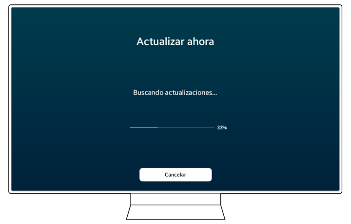 An Update now screen on a Samsung TV.