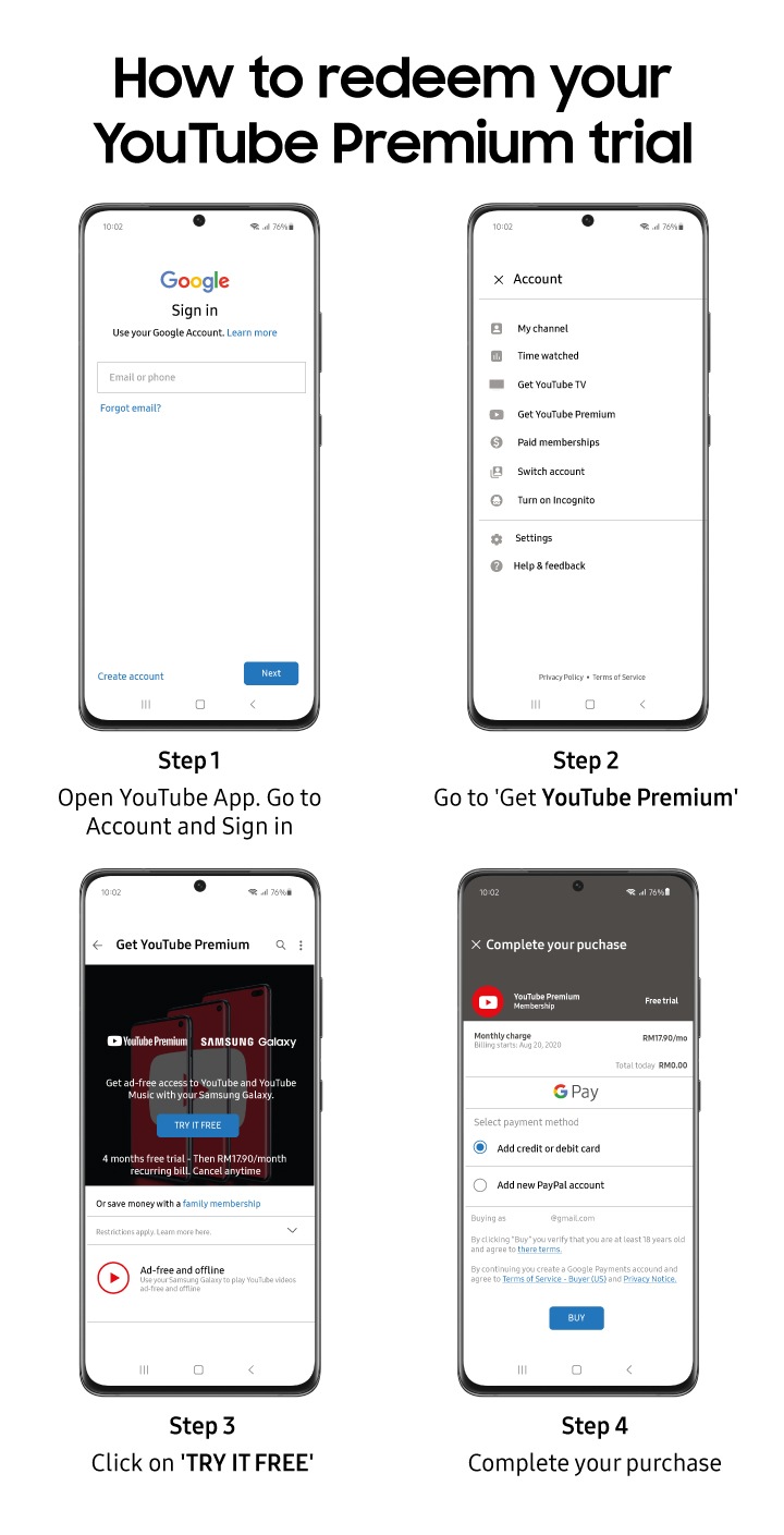 Youtube Premium Free Trial For Samsung Galaxy Devices Samsung Malaysia