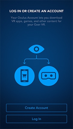 Either Log In if you have an account, or touch Create Account.