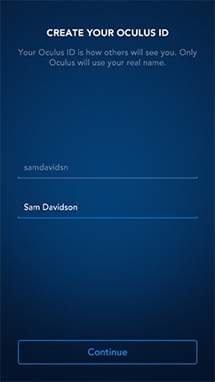 Choose a user ID, then touch Continue.