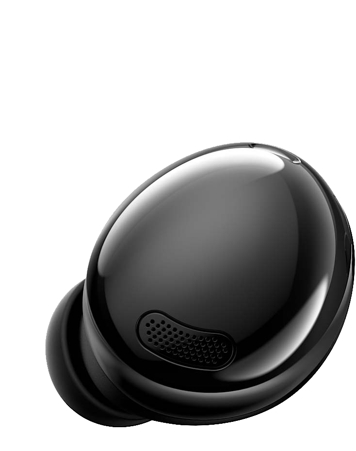 Écouteur gauche Galaxy Buds Pro Phantom Black vu de face.