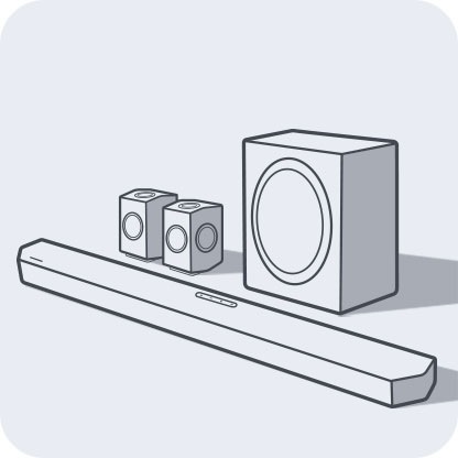 Soundbars met subwoofer en achterspeakers