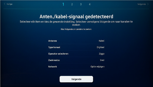 samsung tv antenne detecteren