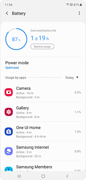 Check Battery Usage by apps
