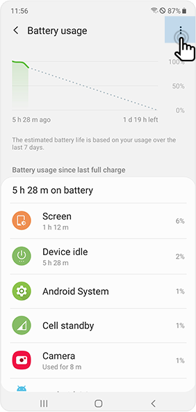 View list of apps using battery