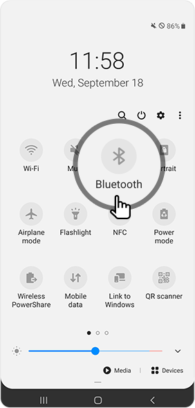Click to disable Bluetooth icon to reduce battery usage
