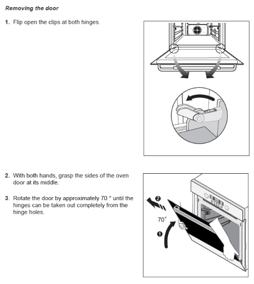 How to remove oven door and inner glass for cleaning? Samsung NZ